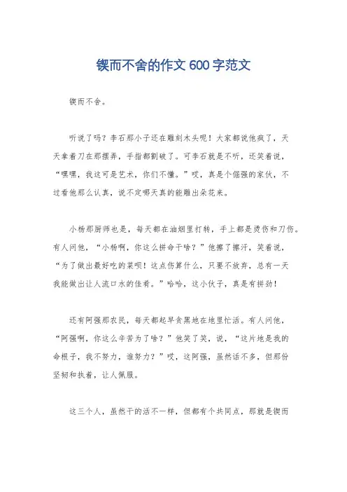 锲而不舍的作文600字范文