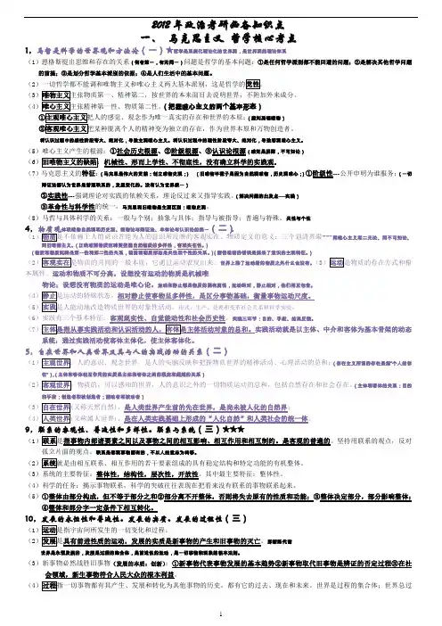 考研政治知识点总结  马哲篇