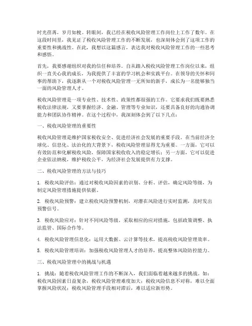 税收风险工作感言