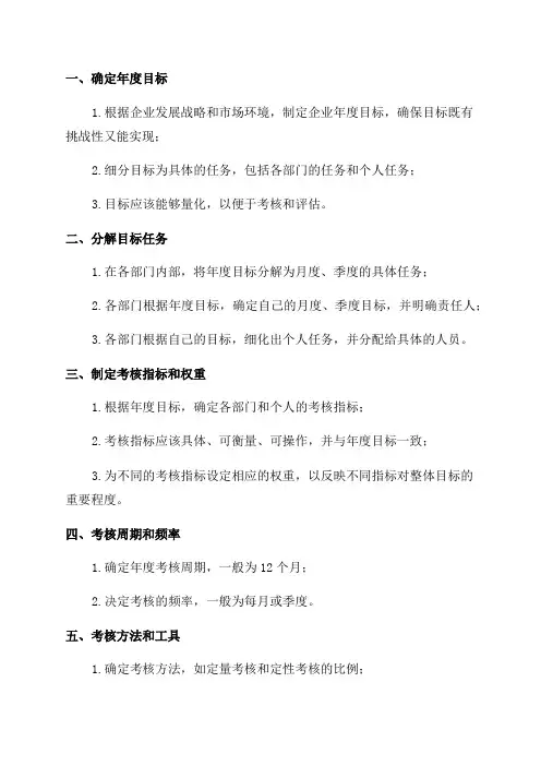 年度目标任务考核办法各部门年度指标考核细则