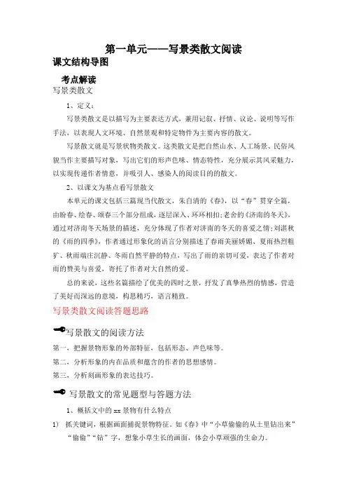七上第一单元写景散文阅读