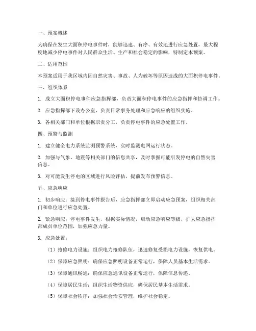 现场大面积停电应急预案
