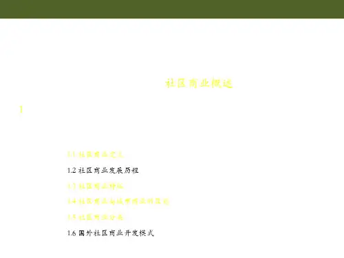 某社区商业模式概述(PPT 60页)
