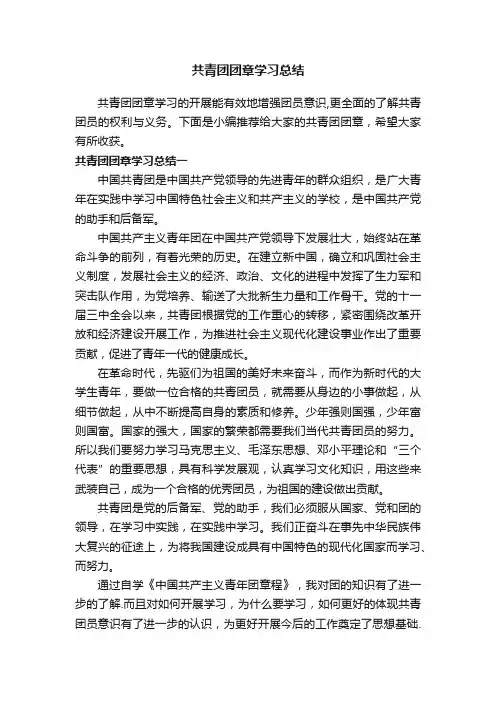 共青团团章学习总结
