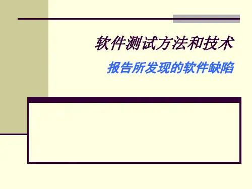 报告所发现的软件缺陷