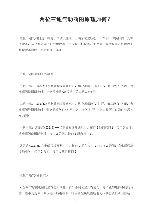 两位三通气动阀的原理如何？