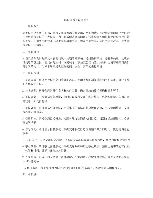 综合评项目设计例子