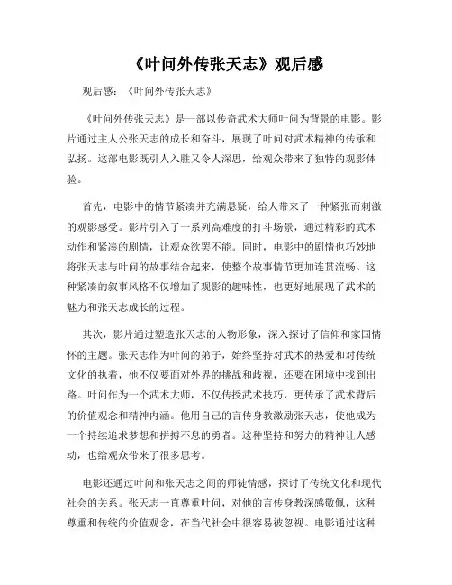 《叶问外传张天志》观后感