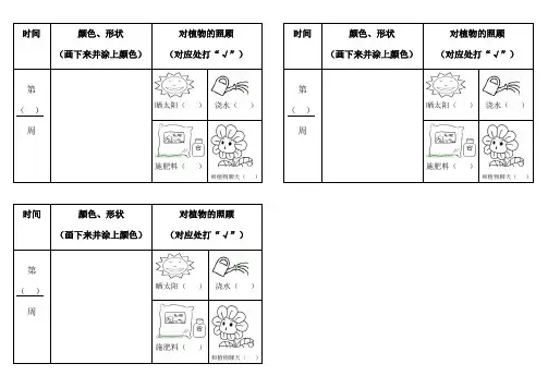 幼儿园植物生长观察记录表