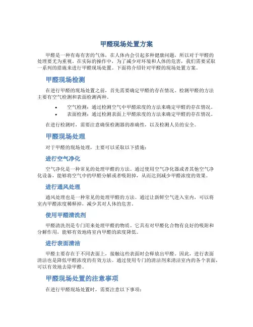 甲醛现场处置方案