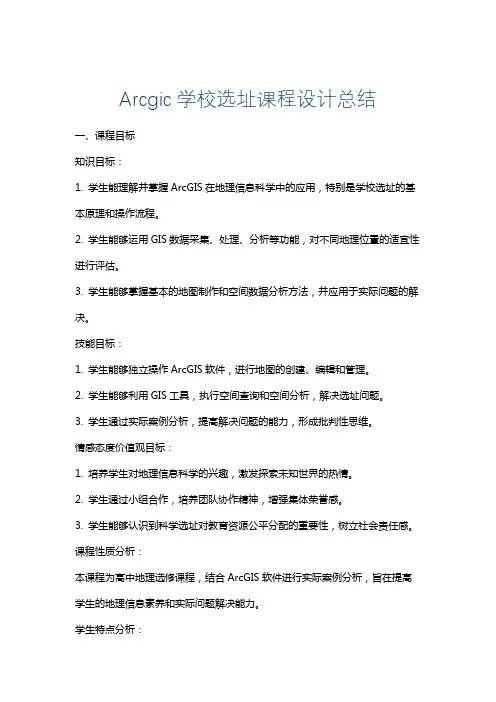 Arcgic学校选址课程设计总结