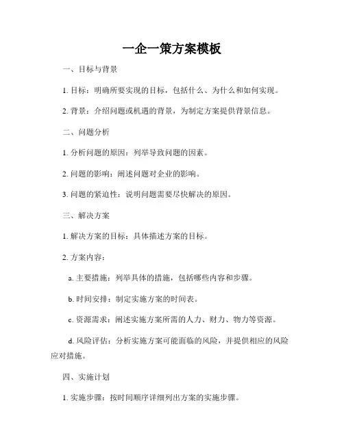 一企一策方案模板