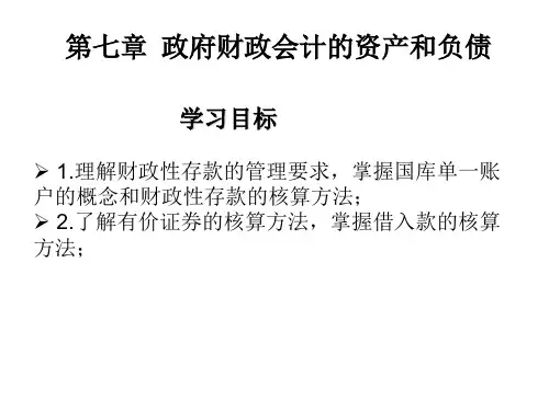第七章政府会计资产和负债