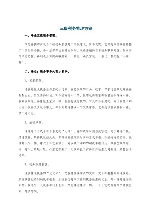 三级税务管理方案