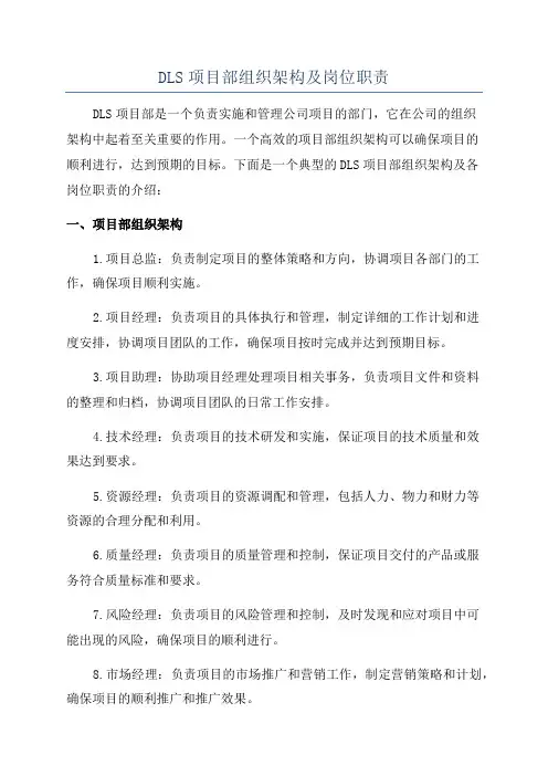 DLS项目部组织架构及岗位职责