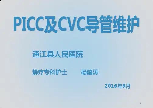 PICC及cvc导管维护-杨PPT课件