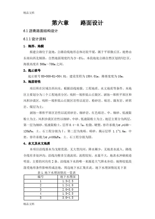 (整理)路面设计计算书
