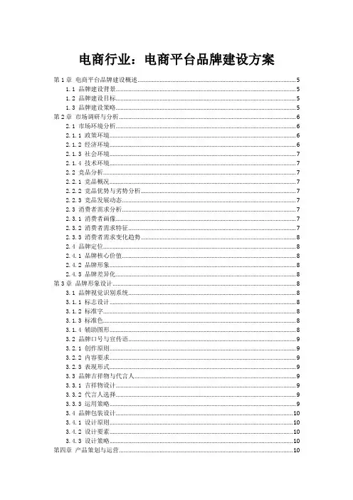 电商行业：电商平台品牌建设方案