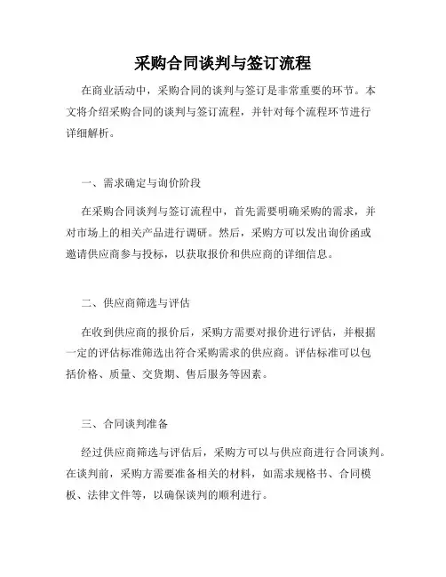 采购合同谈判与签订流程