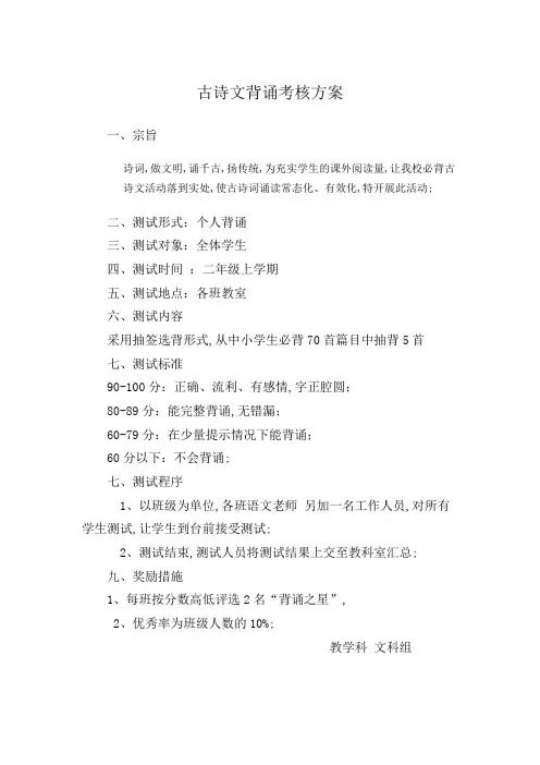 古诗词背诵检测方案