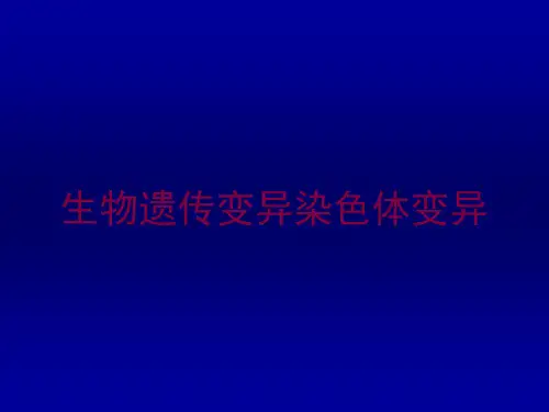 生物遗传变异染色体变异培训课件
