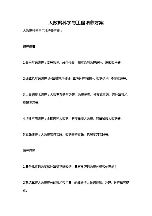 大数据科学与工程培养方案