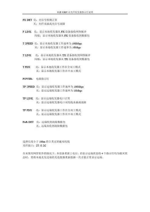 光纤收发器说明