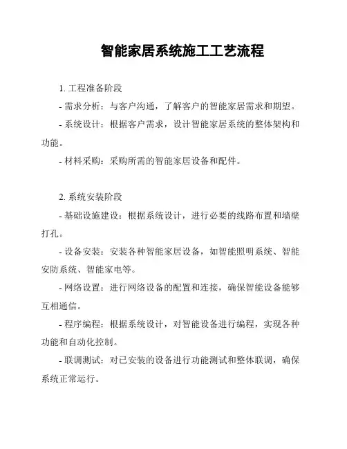 智能家居系统施工工艺流程