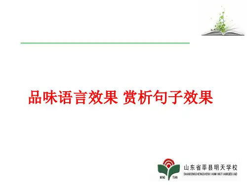 品味语言效果   赏析句子含义