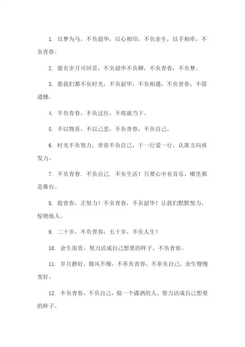 不负韶华的完整句子
