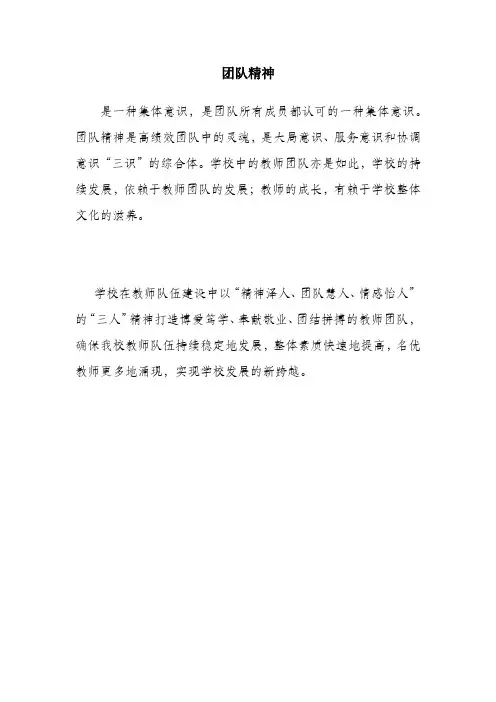 教师团队精神