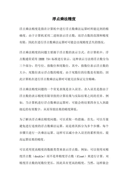 浮点乘法精度