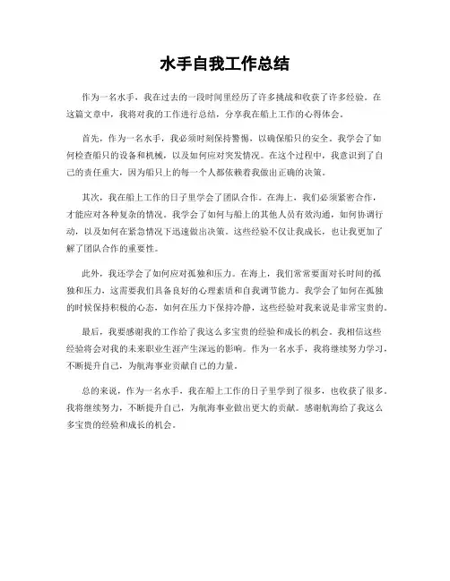 水手自我工作总结