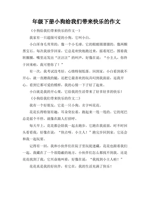 年级下册小狗给我们带来快乐的作文