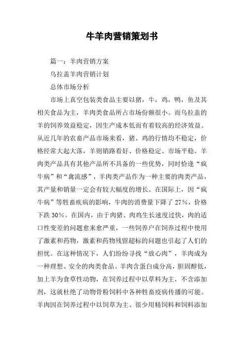牛羊肉营销策划书