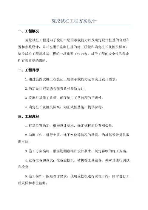 旋挖试桩工程方案设计