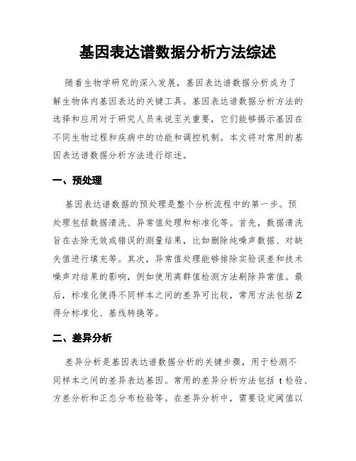基因表达谱数据分析方法综述