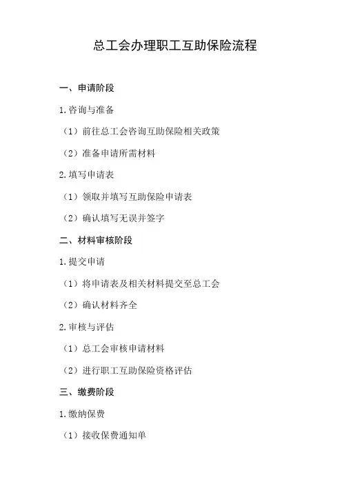 总工会办理职工互助保险流程