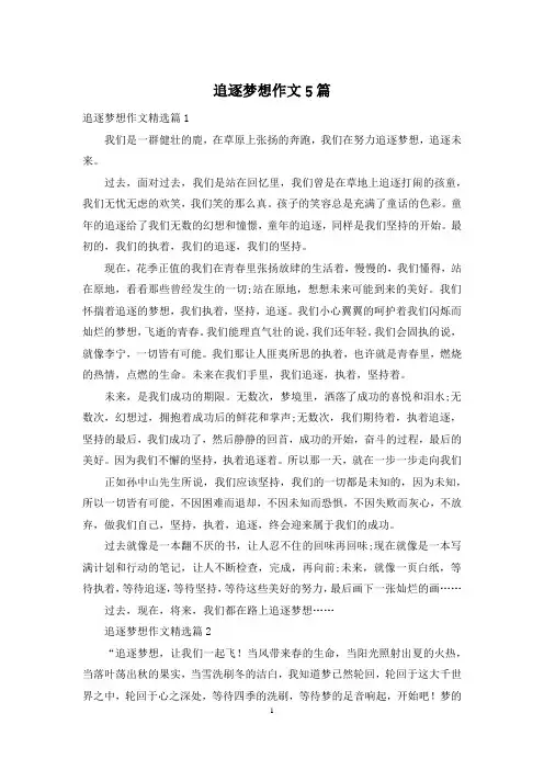 追逐梦想作文5篇