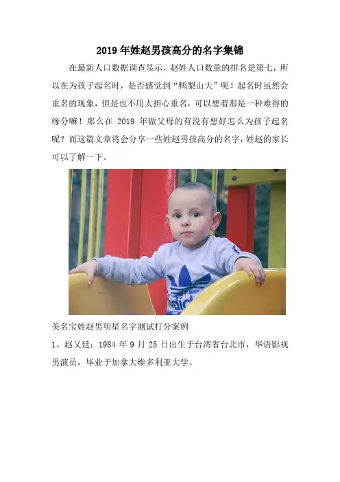 姓赵男孩高分的名字集锦