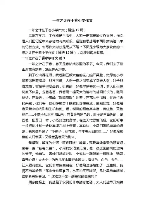 一年之计在于春小学作文