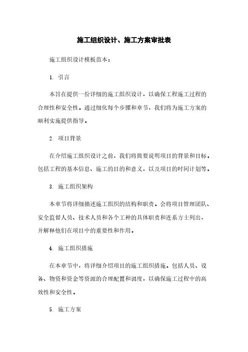 施工组织设计、施工方案审批表