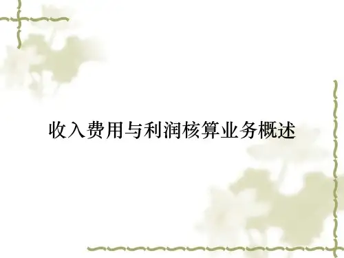 收入费用与利润核算业务概述