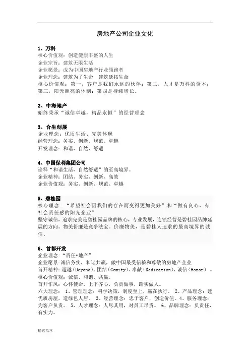 房地产公司企业文化