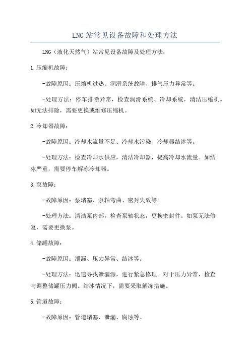 LNG站常见设备故障和处理方法
