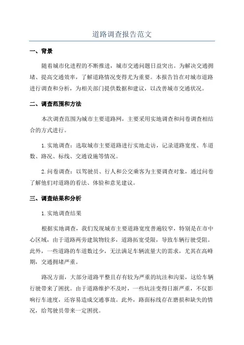 道路调查报告范文