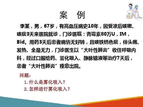 药物疗法 雾化吸入法(基础护理课件)