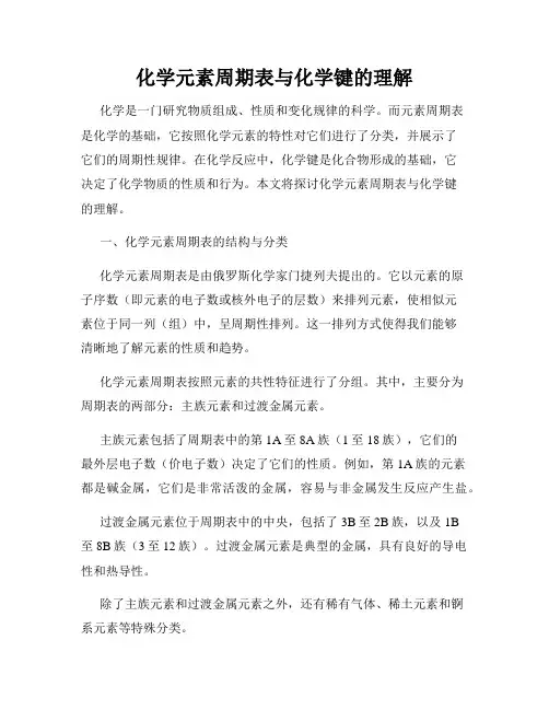 化学元素周期表与化学键的理解