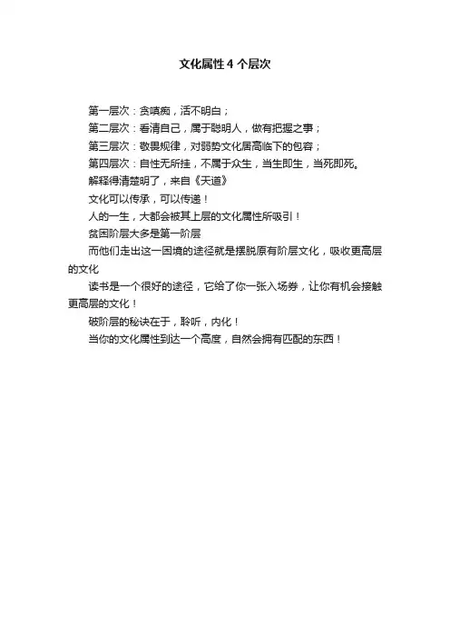 文化属性4个层次