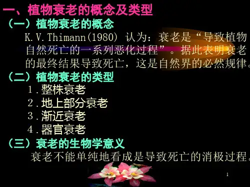 植物衰老与活性氧代谢PPT演示文稿